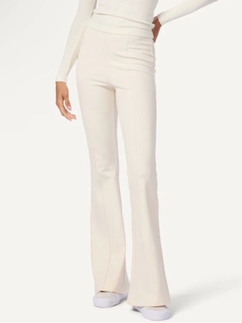 Sablyn Bailey Pintuck Flare Cream High-Rise Leggings *See Note
